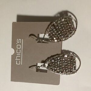 Chicos Beaded Teardrop Earrings NWT